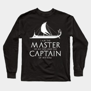 I am the master of my fate and the captain of my soul. - Motivational Inspiring Stoicism Quote Gift Long Sleeve T-Shirt